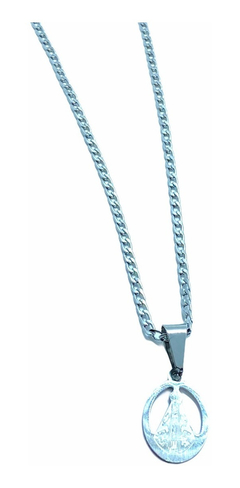 Corrente com Medalha Nossa Senhora Aparecida Inox - comprar online
