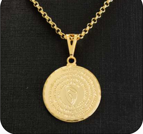 Colar com Medalha Ave Maria - Dourado ETK Banho de Ouro