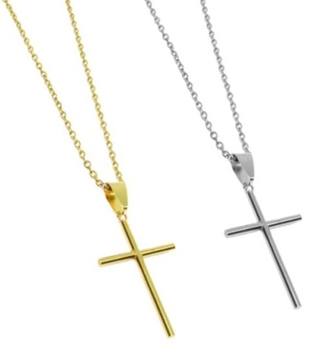 Colar com Crucifixo FINO AÇO INOX