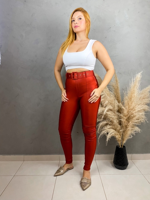 CALÇA DISCO CINTO TERRACOTA