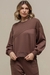 CONJUNTO EM MOLETOM DIFERENCIADO BLUSA CROPPED + CALÇA PANTALONA - Allure Closet