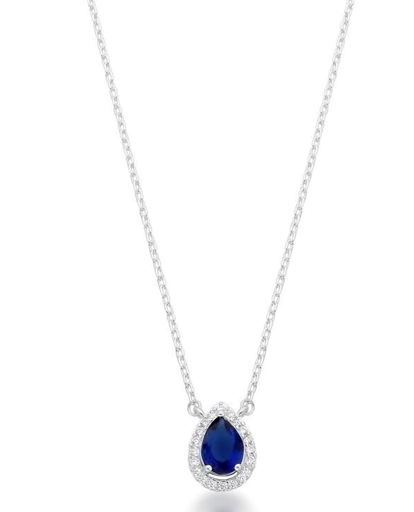 Colar Gota Azul cravejada em prata925