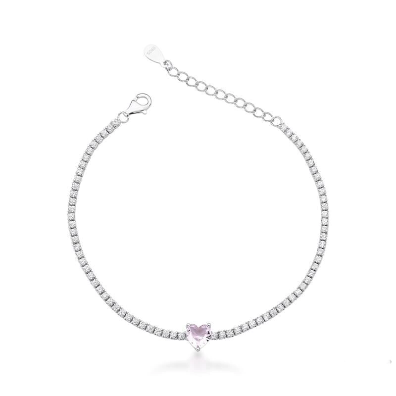 Pulseira Rivieira Rosa em prata925