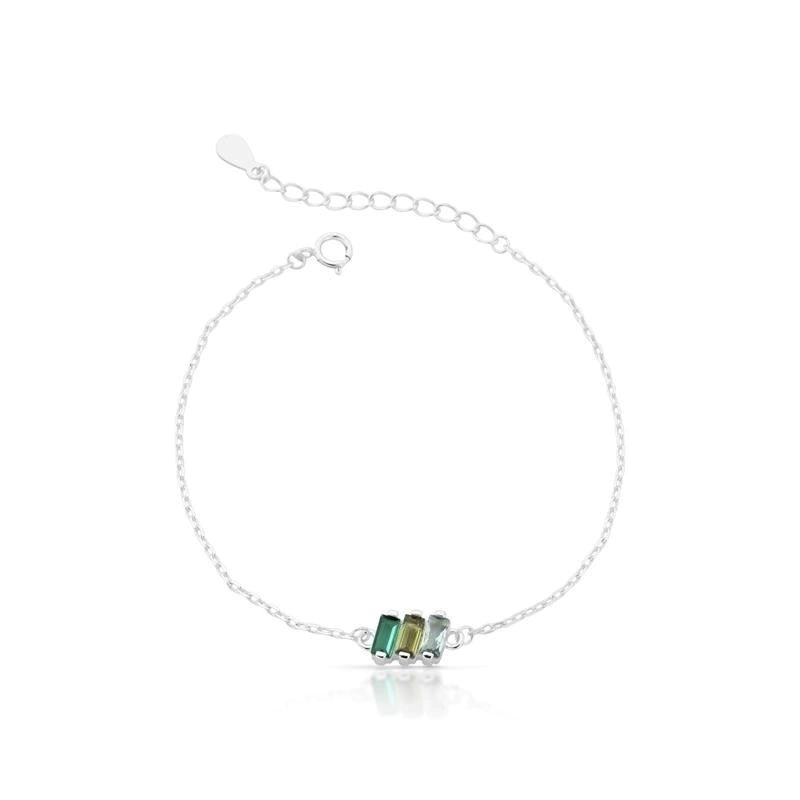 Pulseira degrade verde em prata925