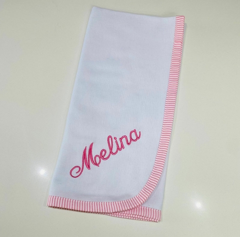 CUEIRO EM FLANELA INFANTIL COM NOME BORDADO