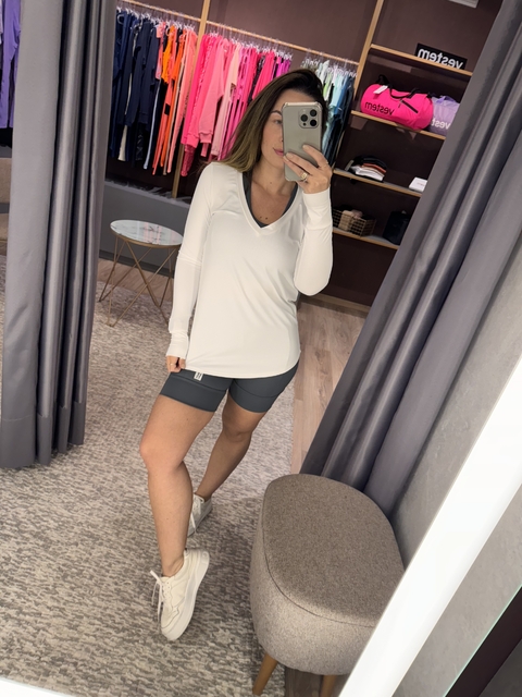 Blusa Dry Fit Manga Longa Janice Branco