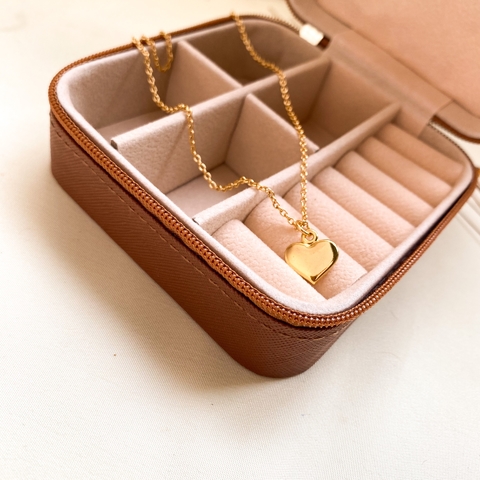 ref 121 colar mini coração - verniz italiano ouro ou ródio - comprar online