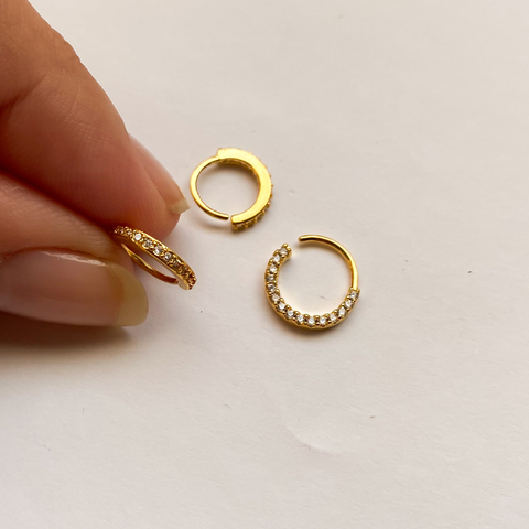 ref 194 piercing strass ouro - aço inoxidável hipoalergênico
