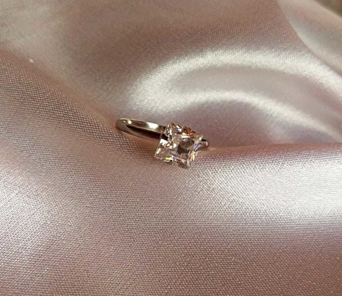 ref 36 anel ponto de luz quadrado prata - aço inoxidável hipoalergênico