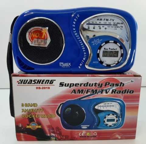 Rádio De Bolso com Relógio Am / Fm / Tv YG-2019