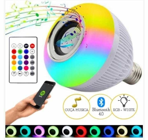 Lâmpada Led Bluetooth Party Controle Remoto - Som E Luz