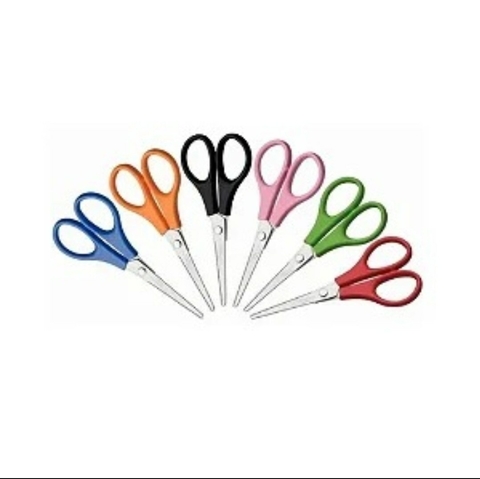 Tesoura Escolar Cabo Colorido Onda 13CM