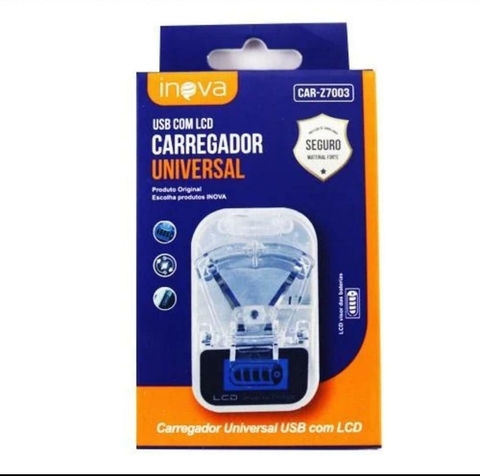 Carregador Universal Usb Lcd Inova Car-7003