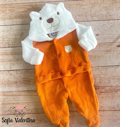 Macacão Pelúcia Ursinho Capuz - comprar online