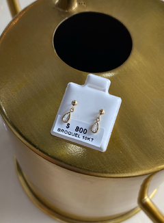 Broquel colgante con zirconia oro 10kt