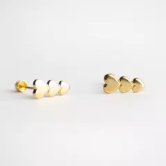 Aretes tres corazones oro 10kt - comprar en línea