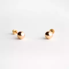 Broquel Bolita Lisa oro 10k