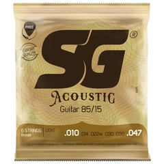 ENCORDOAMENTO PARA VIOLÃO AÇO SG 010 BRONZE 85/15 6685 C/ MI EXTRA