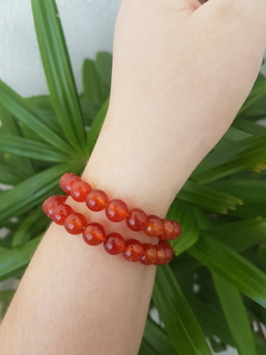 Pulseira Cornalina Esfera 8 MM - Motivação, Alegria e Abundância - comprar online