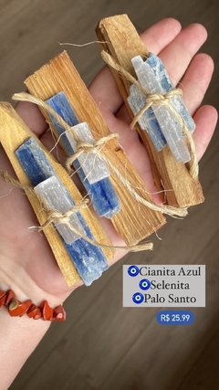 Kit Limpeza Pesada - Cianita Azul, Selenita e Palo Santo - comprar online