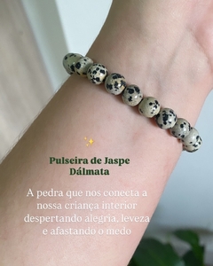 Pulseira Jaspe Dálmata 8mm - Alegria, Leveza, Bom Humor e Afasta o Medo na internet