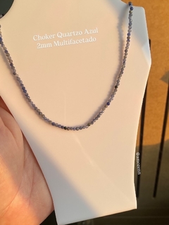 Chocker Quartzo Azul Multifacetado 40 cm - Calma, Paz e Boa Comunicação na internet