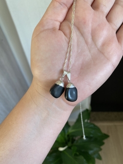 Pingente Obsidiana Negra com Banho - Proteção e Autoconhecimento - comprar online