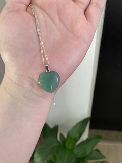 Pingente Quartzo Verde Coração - Saúde Física/Emocional e Prosperidade - comprar online