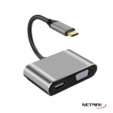HUB ADAPTADOR TIPO C 4 EN 1 NM-4EN1 NETMAK