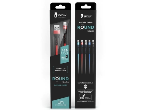 CABLE FOXBOX ROUND MICRO USB 3.1A