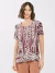 Blusa de malha estampada e manga curta - comprar online