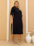 Vestido de tecido liso com faixa lateral dupla - comprar online