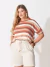 Blusa de malha listrada e manga japonesa - Adeluci