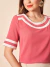 Blusa de tecido manga curta contraste duplo - Ref. 32920 - comprar online