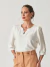 Blusa de tecido, manga 3/4 com fenda