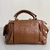 Bolsa Baú Couro Ecológico Bianca Marrom - comprar online
