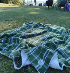Manta em flanela xadrez verde - guriadechita