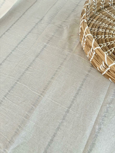 Mantel tusor rayas platadas