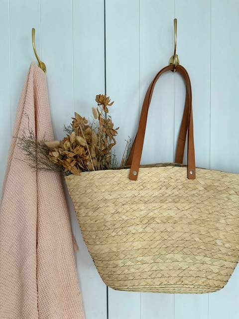 Cartera fibras naturales y cuero