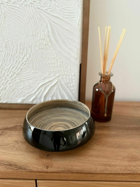 Cuenco de bambú negro