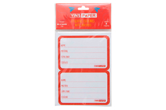ETIQUETA ESCOLAR YINS VERMELHO C/8UND
