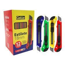 ESTILETE LARGO 18MM C/TRAVA DE SEGURANÇA - GATTE
