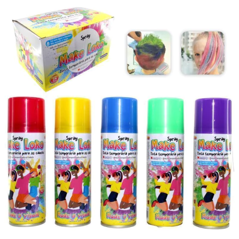 Tinta spray p/ cabelo 120ml sort. make loko