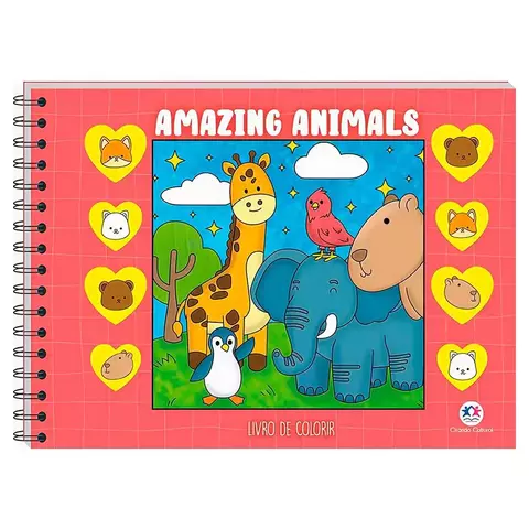 LIVRO COLORIR AMAZING ANIMALS ESPIRAL CAPA DURA 48PG. CIRANDA CULTURAL