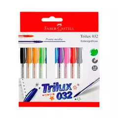 CANETA FABER CASTELL 1.0 TRILUX COLOR CARTELA C/10