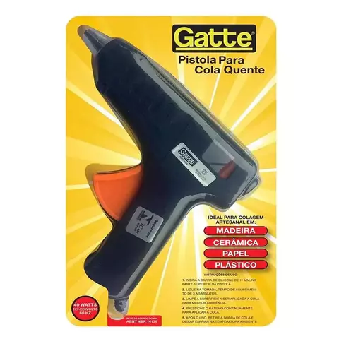 PISTOLA COLA QUENTE GRANDE 40W GATTE