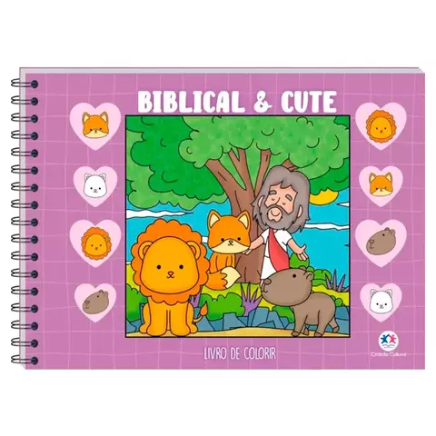 LIVRO COLORIR BIBLICAL CUTE LILÁS ESPIRAL CAPA DURA 48PG. CIRANDA CULTURAL