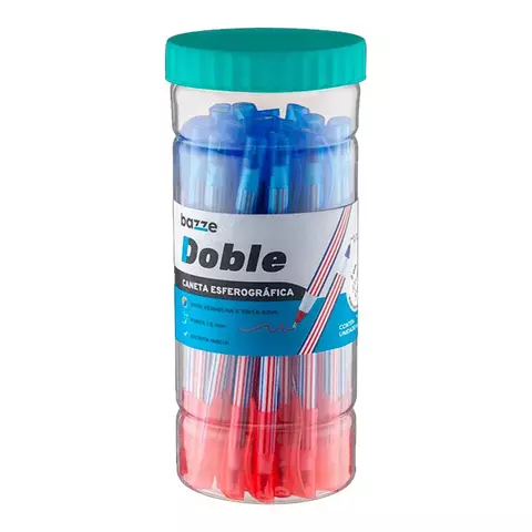CANETA BAZZE 1.0 DOBLE AZUL/VERMELHA