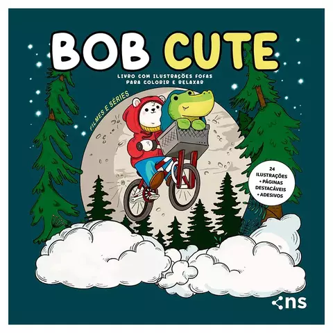 LIVRO COLORIR BOB CUTE FILMES E SÉRIES + ADESIVO 24PG.