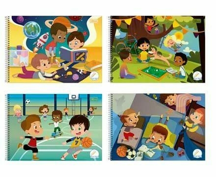 CADERNO MEIA PAUTA TILIBRA 40 FOLHAS MASCULINO